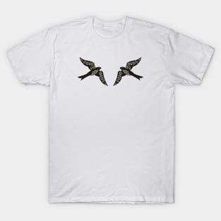 Folk Birds Simple T-Shirt